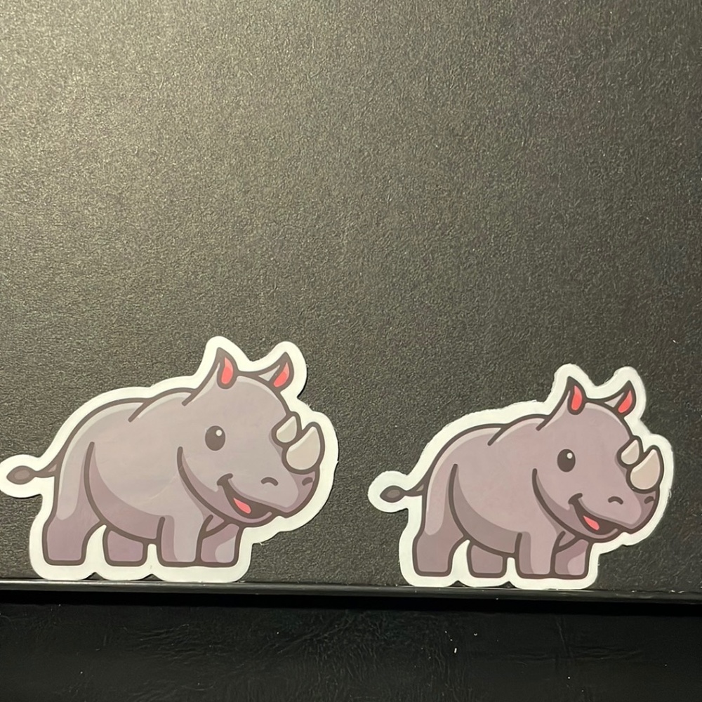 RHINO WILD ANIMAL STICKER X 2
